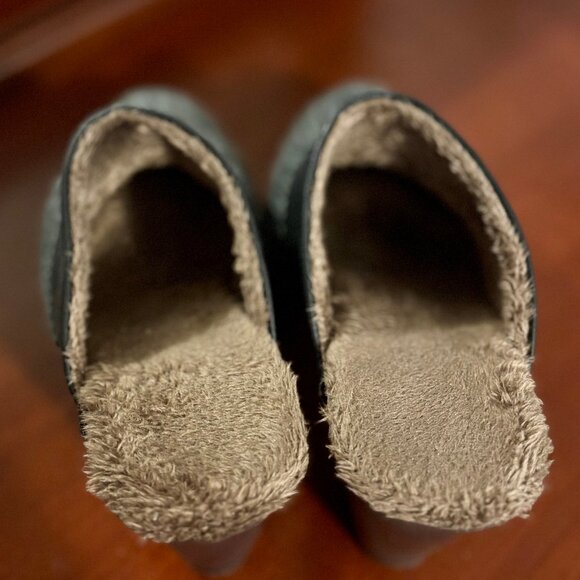 Muk Luks Kameryn Faux Fur Lined Knit Gray Mules Clogs Women 7 - Picture 5 of 12